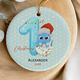 Niedliches Baby First Christmas Baby Dinosaurier Keramik Ornament