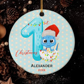 Niedliches Baby First Christmas Baby Dinosaurier Keramik Ornament