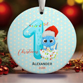 Niedliches Baby First Christmas Baby Dinosaurier Keramik Ornament