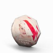 Niedliches Baby First Christmas Personalisiert Fotoblock (Rechts)