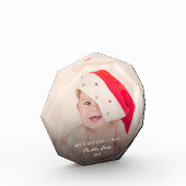 Niedliches Baby First Christmas Personalisiert Fotoblock (Links)