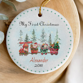 Niedliches Baby First Christmas Santa Keramik Ornament