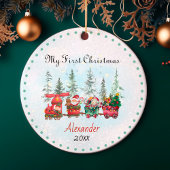 Niedliches Baby First Christmas Santa Keramik Ornament