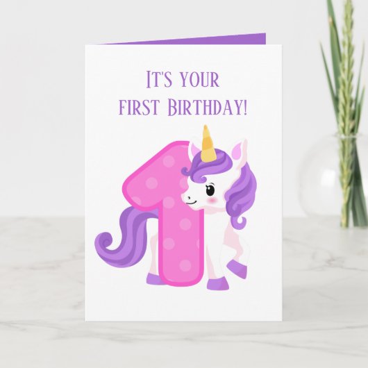 niedliches Baby First Geburtstag Karte (Vorderseite)