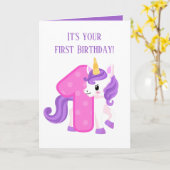 niedliches Baby First Geburtstag Karte (Gelbe Blume)