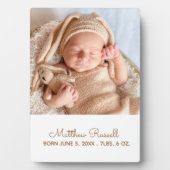 Niedliches Baby Foto Geburtsstaates Fotoplatte (Vorderseite)