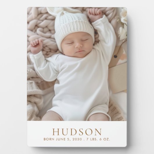 Niedliches Baby Foto Geburtsstaates Fotoplatte (Vorderseite)