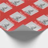 Niedliches Baby-Foto und Personalisierter Name Geschenkpapier (Ecke)