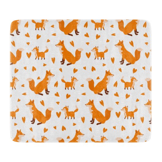 Niedliches Baby Fox Happy Mütter Tag Wildtier Schneidebrett (Vorderseite)