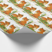 Niedliches Baby Fox Retro Wrapping Paper Geschenkpapier (Ecke)