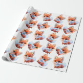Niedliches Baby-Fuchs-Muster Geschenkpapier (Ungerollt)