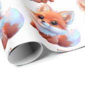 Niedliches Baby-Fuchs-Muster Geschenkpapier (Rolleneckpunkt)