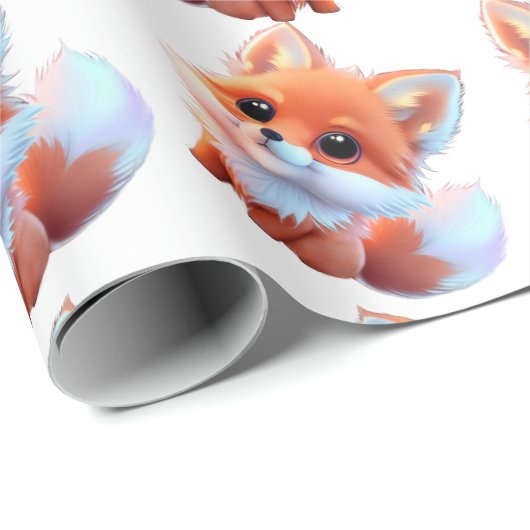 Niedliches Baby-Fuchs-Muster Geschenkpapier (Rolleneckpunkt)