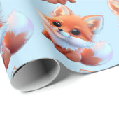 Niedliches Baby-Fuchs-Muster Geschenkpapier (Rolleneckpunkt)