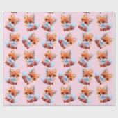 Niedliches Baby-Fuchs-Muster Geschenkpapier (Flach)
