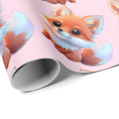 Niedliches Baby-Fuchs-Muster Geschenkpapier (Rolleneckpunkt)