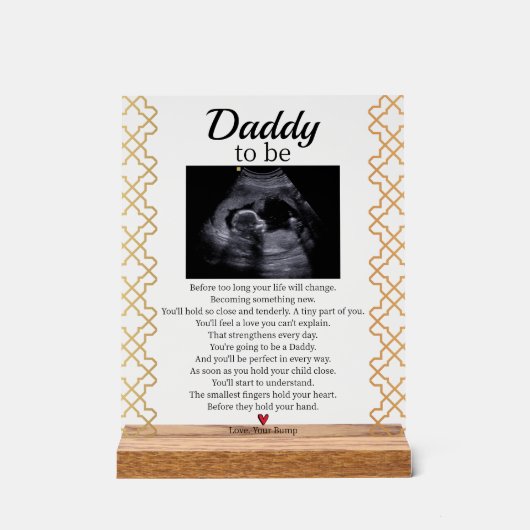 Niedliches Baby Gedicht für Daddy Acrylschild (Vorderseite)