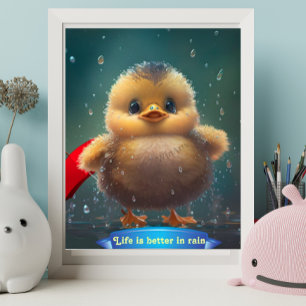 Niedliches Baby Gelb Duck tanzen personalisiert Poster