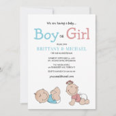 Niedliches Baby-Geschlecht Einladung (Vorderseite)