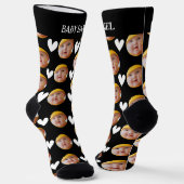 Niedliches Baby-Gesicht Neue Vater-Foto Socken (Gewinkelt)