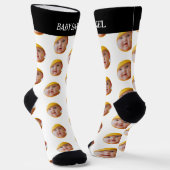Niedliches Baby-Gesicht Personalisiert Foto Socken (Gewinkelt)