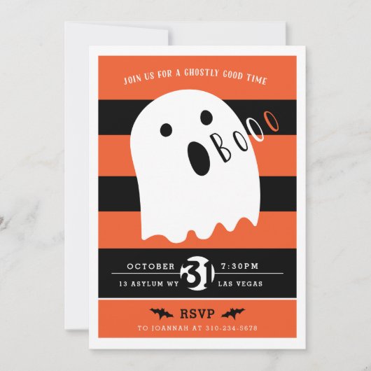 Niedliches Baby Ghost-Halloween-Party Einladung (Vorderseite)