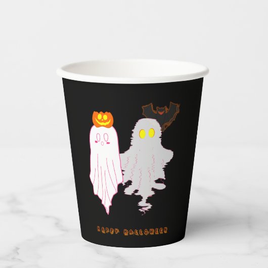 Niedliches Baby Ghosts Halloween-Papiertasse Pappbecher (Vorderseite)