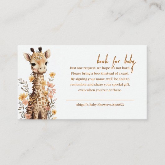 Niedliches Baby-Giraffbuch für Kinder Begleitkarte (Vorderseite)
