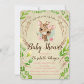 Niedliches Baby Giraffe, Blätter Einladung (Vorderseite)