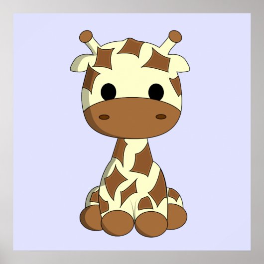 Niedliches Baby-Giraffe-Cartoon-Kinderzimmer Poster (Vorne)