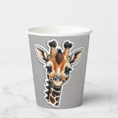 Niedliches Baby Giraffe-Gesicht Pappbecher (Rückseite)