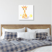 Niedliches Baby Giraffe Gestrickte Canvas Print Leinwanddruck (Insitu (Schlafzimmer))