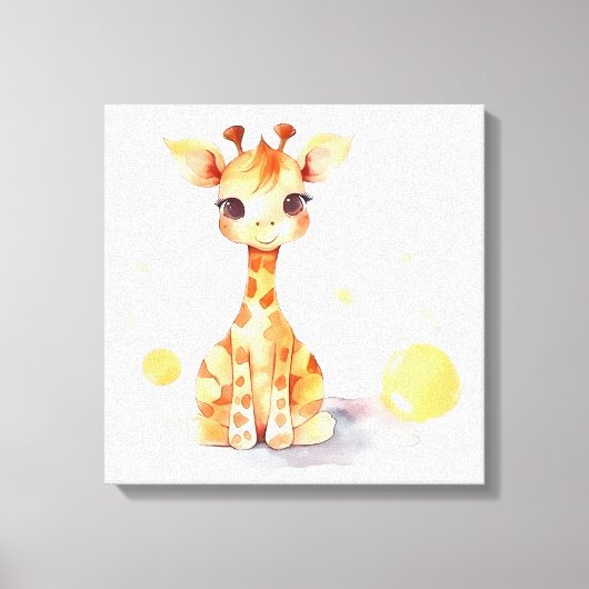 Niedliches Baby Giraffe Gestrickte Canvas Print Leinwanddruck (Vorderseite)