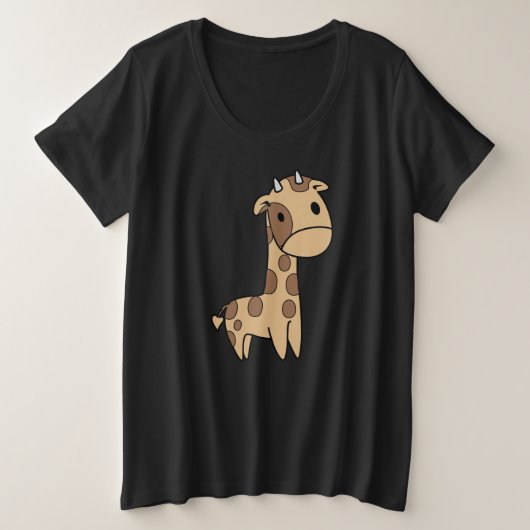 Niedliches Baby-Giraffe Große Größe T-Shirt (Design vorne)