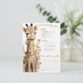 Niedliches Baby-Giraffe Kinderdusche Hinweiskarte (Stehend Vorderseite)