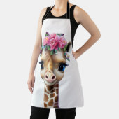 Niedliches Baby Giraffe mit Blume und Holly Schürze (InSitu)