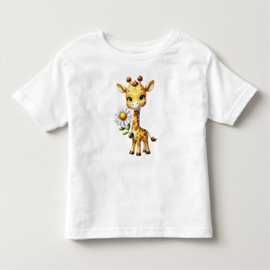 Niedliches Baby Giraffe mit Daisy Blume-88681 Kleinkind T-shirt (Vorderseite)