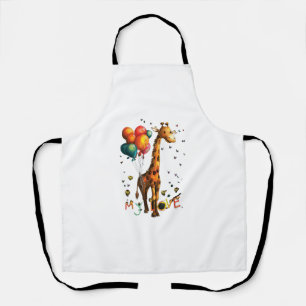 Niedliches Baby Giraffe mit farbenfrohen Balloons Schürze