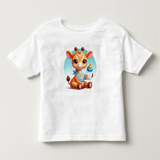 Niedliches Baby Giraffe mit Flasche Kleinkind T-shirt (Vorderseite)