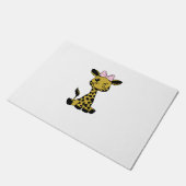 niedliches Baby Giraffe mit rosa Bogen Fußmatte (Schrägansicht)