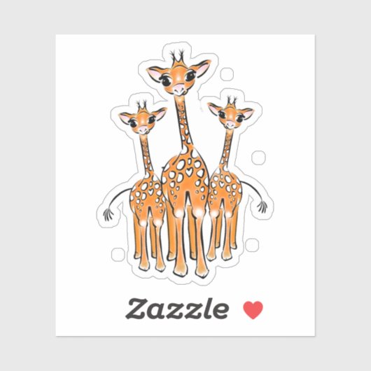 Niedliches Baby Giraffe, Safaritiere Aufkleber (Blatt)