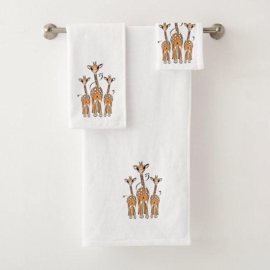 Niedliches Baby Giraffe, Safaritiere Badhandtuch Set (Insitu)