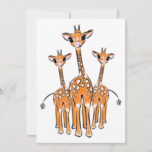 Niedliches Baby Giraffe, Safaritiere Einladung (Vorderseite)