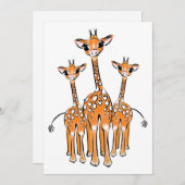 Niedliches Baby Giraffe, Safaritiere Einladung (Vorne/Hinten)