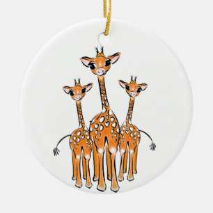 Niedliches Baby Giraffe, Safaritiere Keramik Ornam Ornament