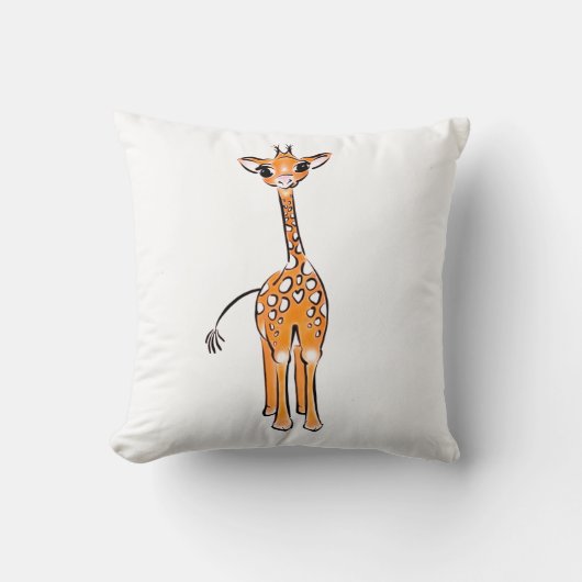Niedliches Baby Giraffe, Safaritiere Kissen (Vorderseite)