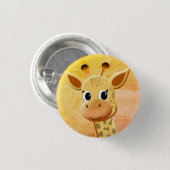 Niedliches Baby Giraffe Zeichnend Button (Vorne & Hinten)