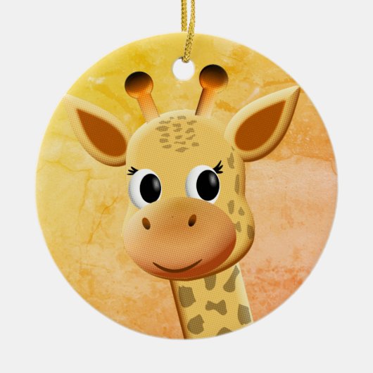 Niedliches Baby Giraffe Zeichnend Keramik Ornament (Vorne)