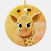 Niedliches Baby Giraffe Zeichnend Keramik Ornament (Hinten)