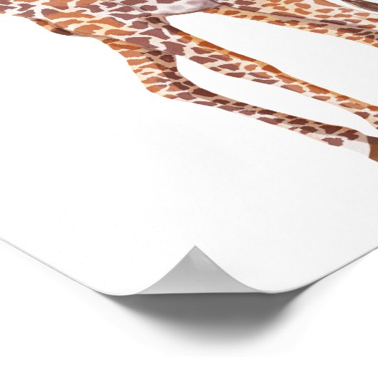 Niedliches Baby Giraffe Zeichnend Kinderplakat Poster (Ecke)